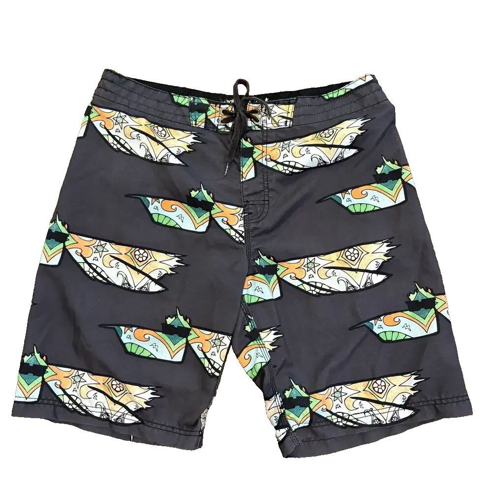 Billabong X Andy Davis Board‎ Shorts Men Size 34 Black Swim Trunks Surf Beach